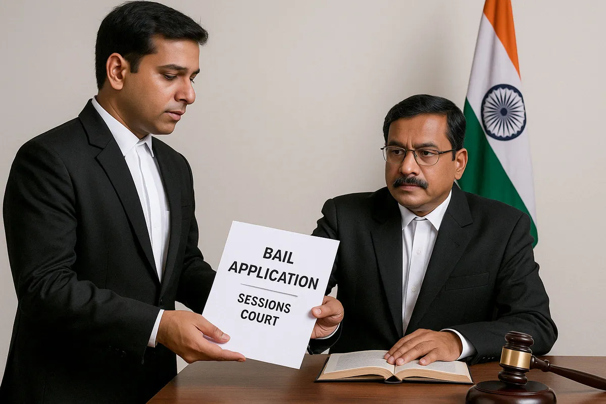 Anticipatory Bail lawyers in Bangalore submitting a bail application to the Sessions Court, demonstrating the legal process