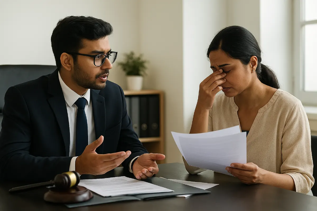 Transfer of Joint Property on Death in India: A Complete Legal Guide Indian lawyer explaining inheritance and legal implications to grieving family member