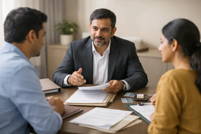 NOC for property transfer in Bangalore with buyer, seller, and lawyer