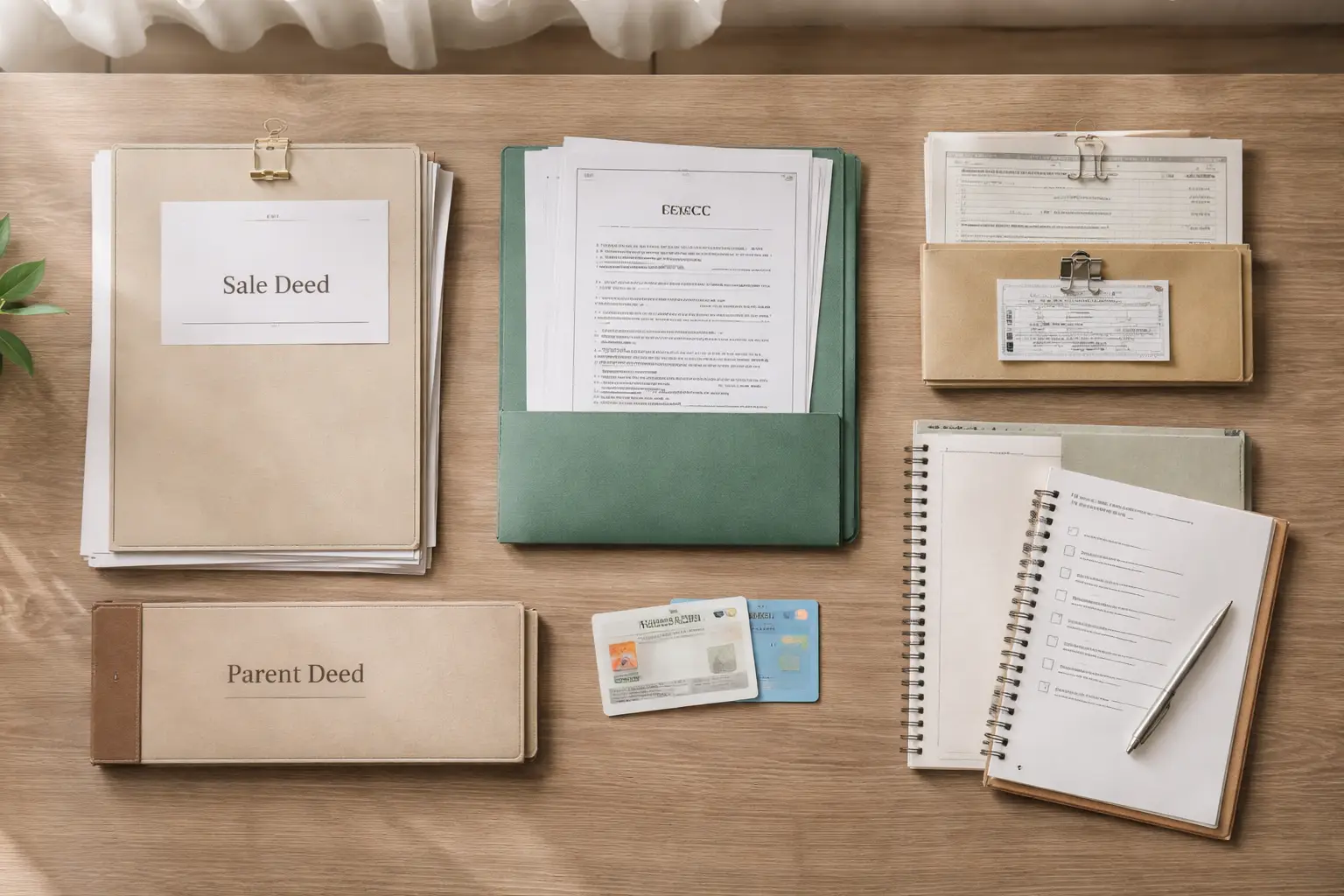 Hidden Property Registration Charges in Bangalore and Process Documents required for property registration in Bangalore on a desk