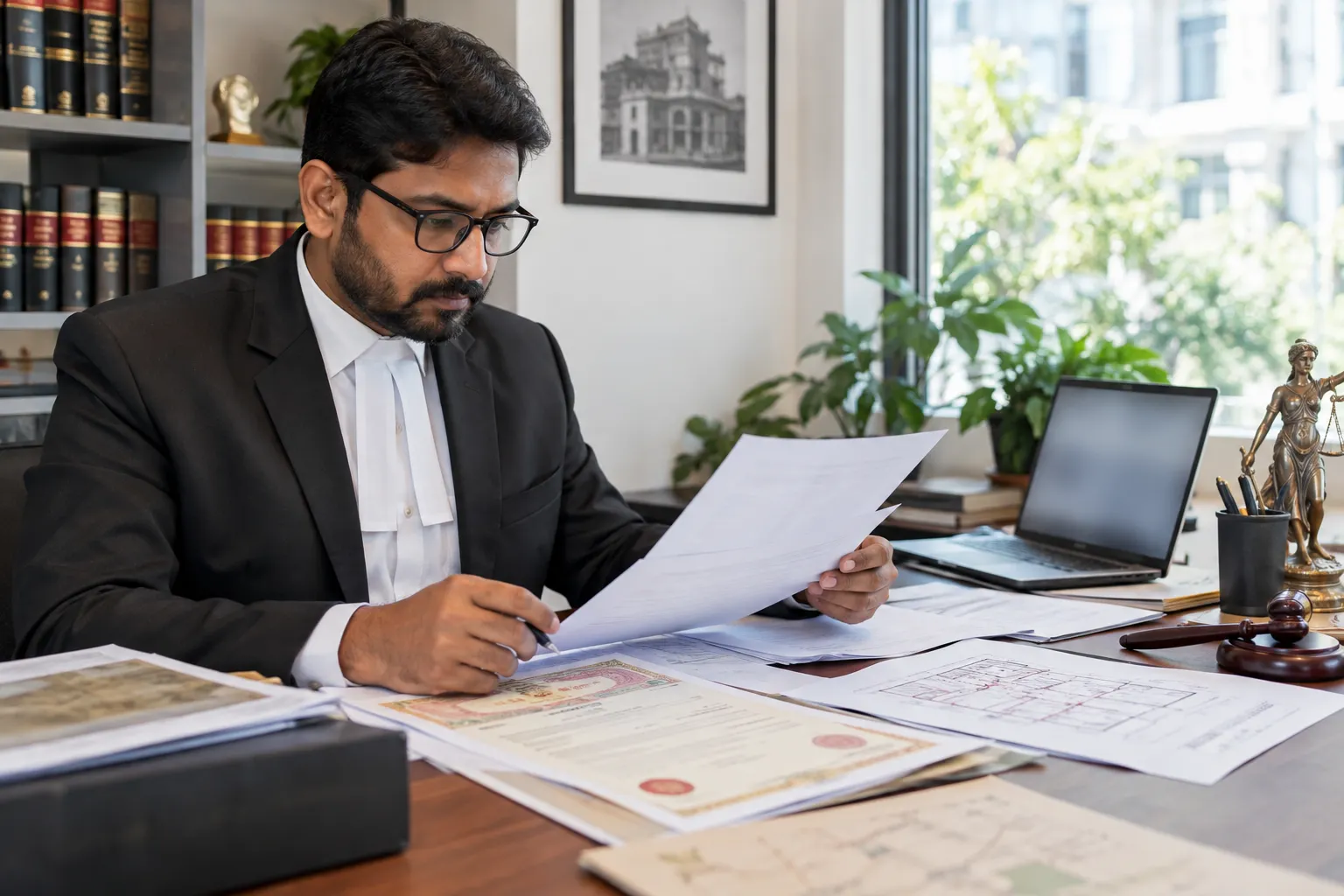 NRI Property Purchase in Bangalore - Critical Rules NRI property documents being verified in Bangalore
